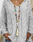 Gray Cable-Knit Hooded Sweater Sentient Beauty Fashions Apparel & Accessories