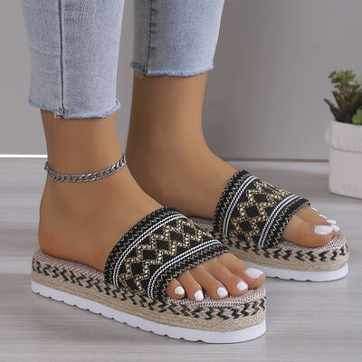 Light Slate Gray Open Toe Platform Sandals Sentient Beauty Fashions Shoes