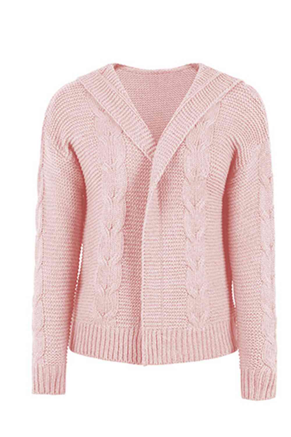 Thistle Cable-Knit Dropped Shoulder Hooded Cardigan