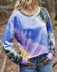 Light Slate Gray Printed Round Neck Long Sleeve T-Shirt Sentient Beauty Fashions Apparel & Accessories
