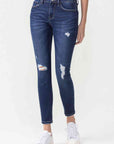 Dark Slate Gray Lovervet Full Size Chelsea Midrise Crop Skinny Jeans Sentient Beauty Fashions Apparel & Accessories