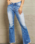 Dark Gray BAYEAS Izzie Mid Rise Bootcut Jeans Sentient Beauty Fashions Apparel & Accessories