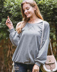 Dark Olive Green Round Neck Dropped Shoulder Top Sentient Beauty Fashions Apparel & Accessories