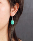 Dim Gray Handmade Natural Stone Teardrop Earrings Sentient Beauty Fashions jewelry