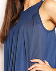 Dark Slate Blue Double Take Round Neck Sleeveless Mini Dress Sentient Beauty Fashions Apparel & Accessories