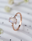 Gray High Quality Natural Moonstone 925 Sterling Silver Ring Sentient Beauty Fashions rings