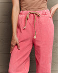 Pale Violet Red POL  Leap Of Faith Corduroy Straight Fit Pants in Neon Pink Sentient Beauty Fashions Apparel & Accessories