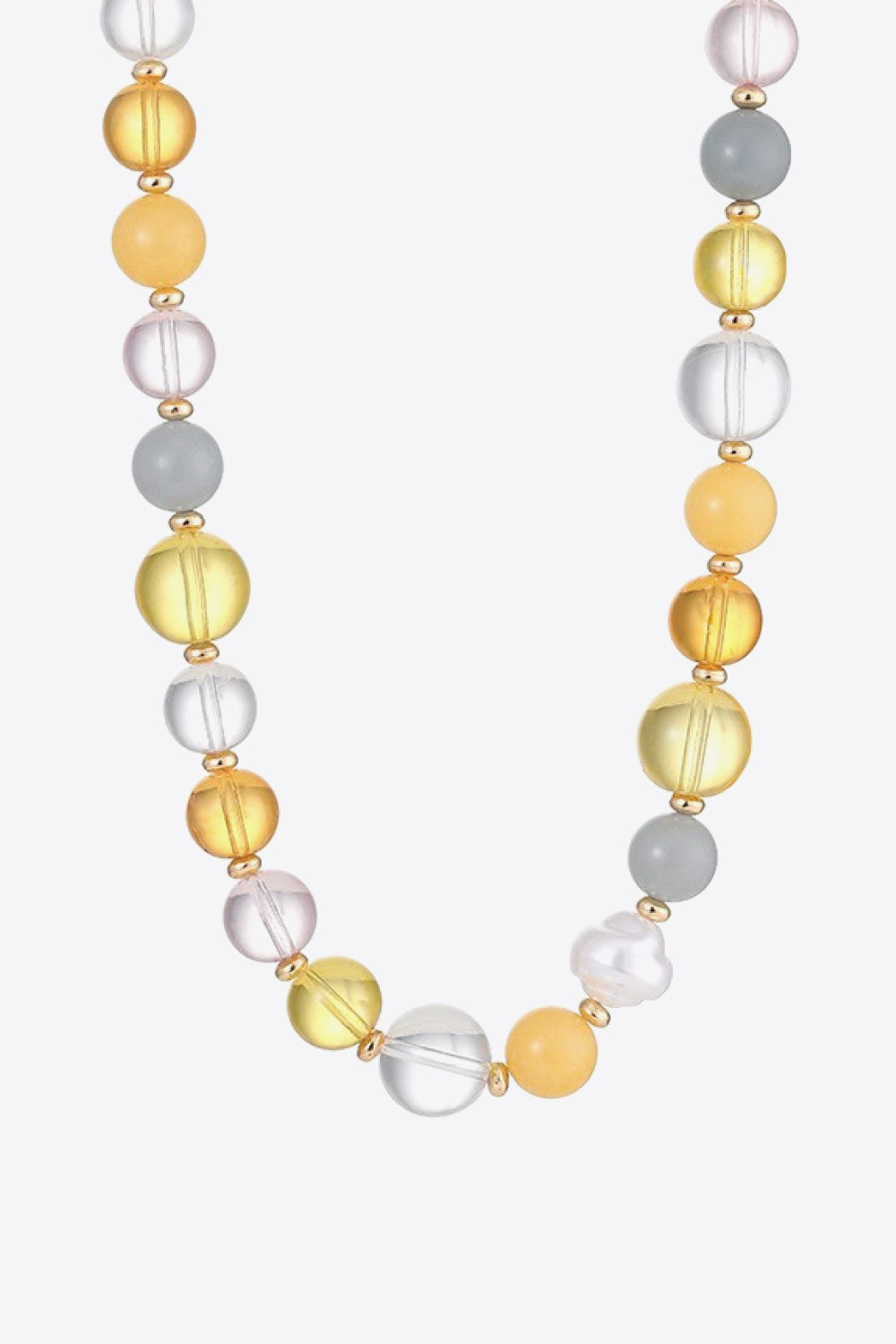 White Smoke Multicolored Bead Necklace