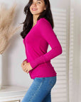 Gray Zenana Full Size V-Neck Long Sleeve Cardigan Sentient Beauty Fashions Apparel & Accessories
