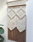 Light Gray Two-Tone Handmade Macrame Wall Hanging Sentient Beauty Fashions Home Decor