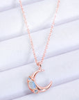 Lavender Natural Moonstone Moon Pendant Necklace Sentient Beauty Fashions jewelry