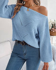 Gray Openwork Long Sleeve Sweater