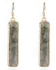 Slate Gray Natural Stone Drop Earrings Sentient Beauty Fashions jewelry