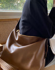 Dark Olive Green Wide Strap PU Leather Crossbody Bag Sentient Beauty Fashions Bag