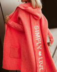 Firebrick Full Size SIMPLY LIVE Hooded Cardigan Sentient Beauty Fashions Apparel & Accessories