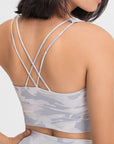 Rosy Brown Double-Strap Cross-Back Sports Bra Sentient Beauty Fashions Apparel & Accessories