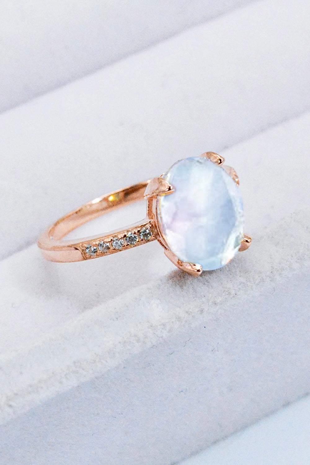Light Gray Get A Move On Moonstone Ring