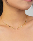 Dark Salmon 18K Gold Plated Multi-Charm Chain Necklace Sentient Beauty Fashions Jewelry