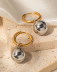 Tan 18K Gold-Plated Copper Ball Drop Earrings Sentient Beauty Fashions earrings