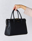 Black David Jones Medium PU Leather Handbag Sentient Beauty Fashions Apparel & Accessories