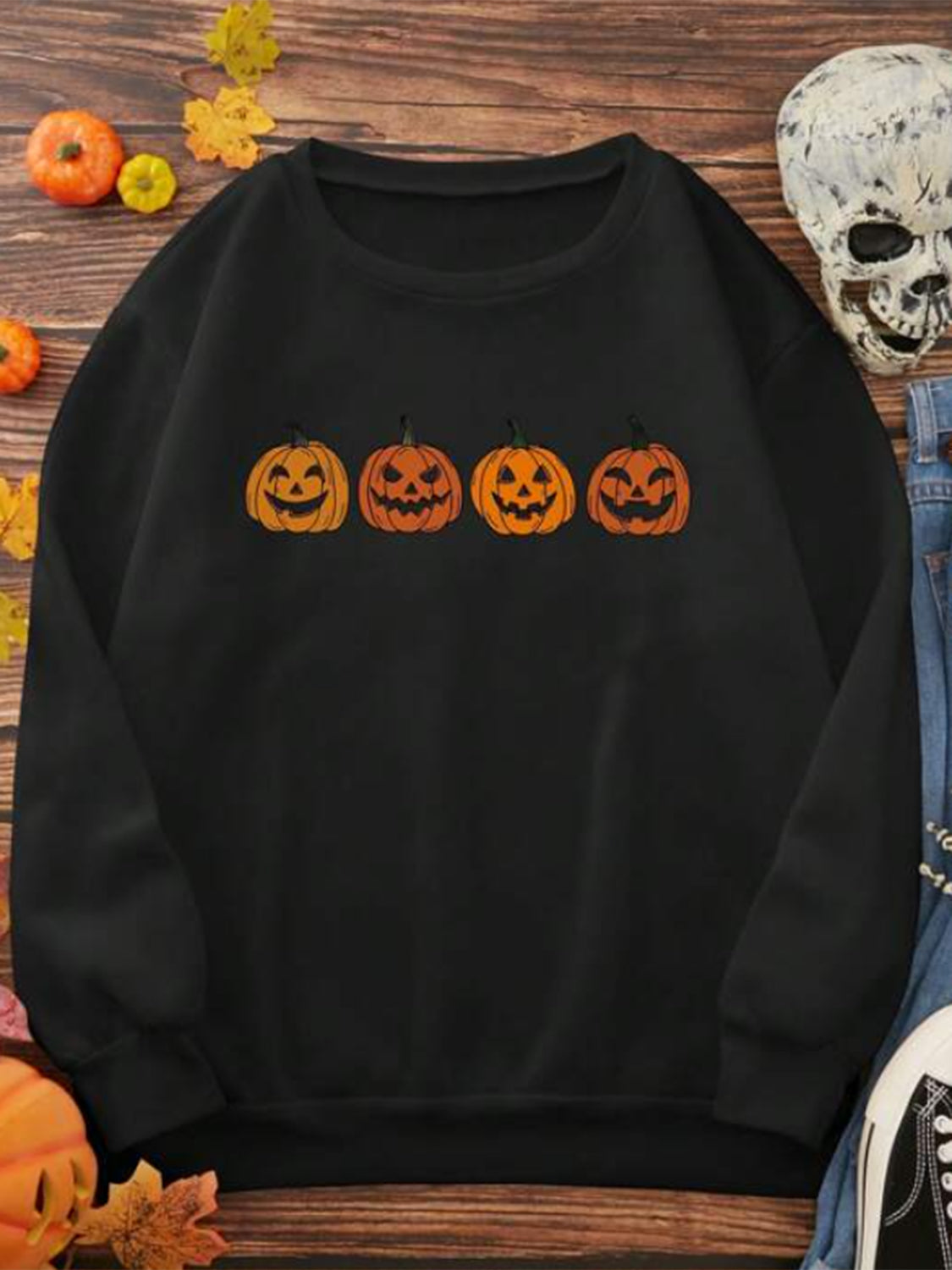 Black Simply Love Full Size Jack-O&#39;-Lantern Graphic T-Shirt Sentient Beauty Fashions Apparel &amp; Accessories