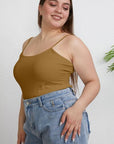 Light Gray Basic Bae Full Size Round Neck Slim Cami Sentient Beauty Fashions Apparel & Accessories