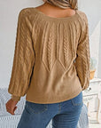 Sienna Cable-Knit Round Neck Long Sleeve Sweater Sentient Beauty Fashions Apparel & Accessories