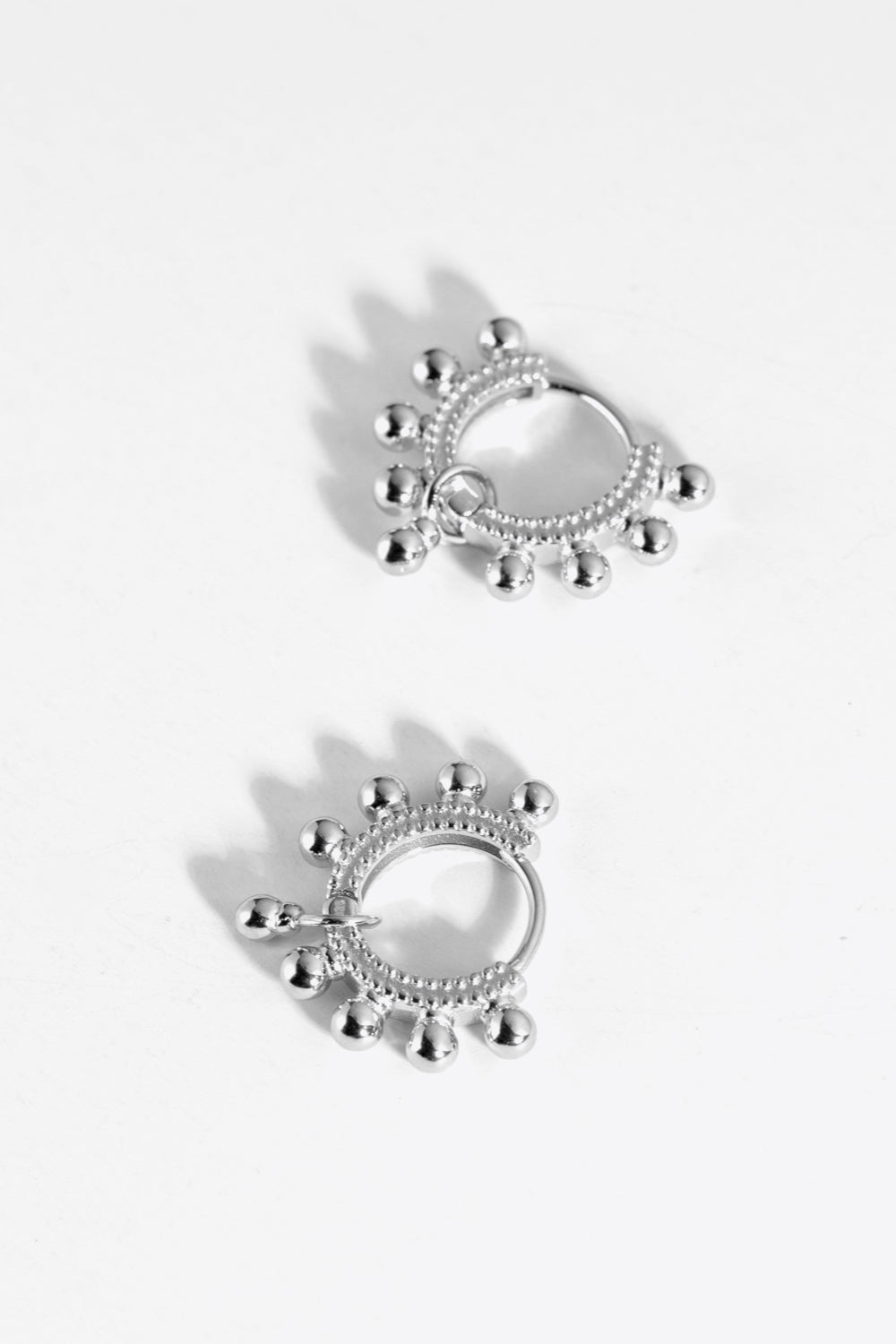 White Smoke 925 Sterling Silver Huggie Earrings Sentient Beauty Fashions jewelry