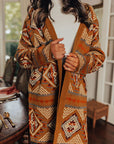 Sienna Printed Long Sleeve Cardigan Sentient Beauty Fashions Apparel & Accessories