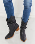 Light Gray MMShoes Better in Texas Scrunch Cowboy Boots in Navy Sentient Beauty Fashions shoes