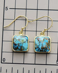 Gray Square Copper Drop Earrings Sentient Beauty Fashions jewelry