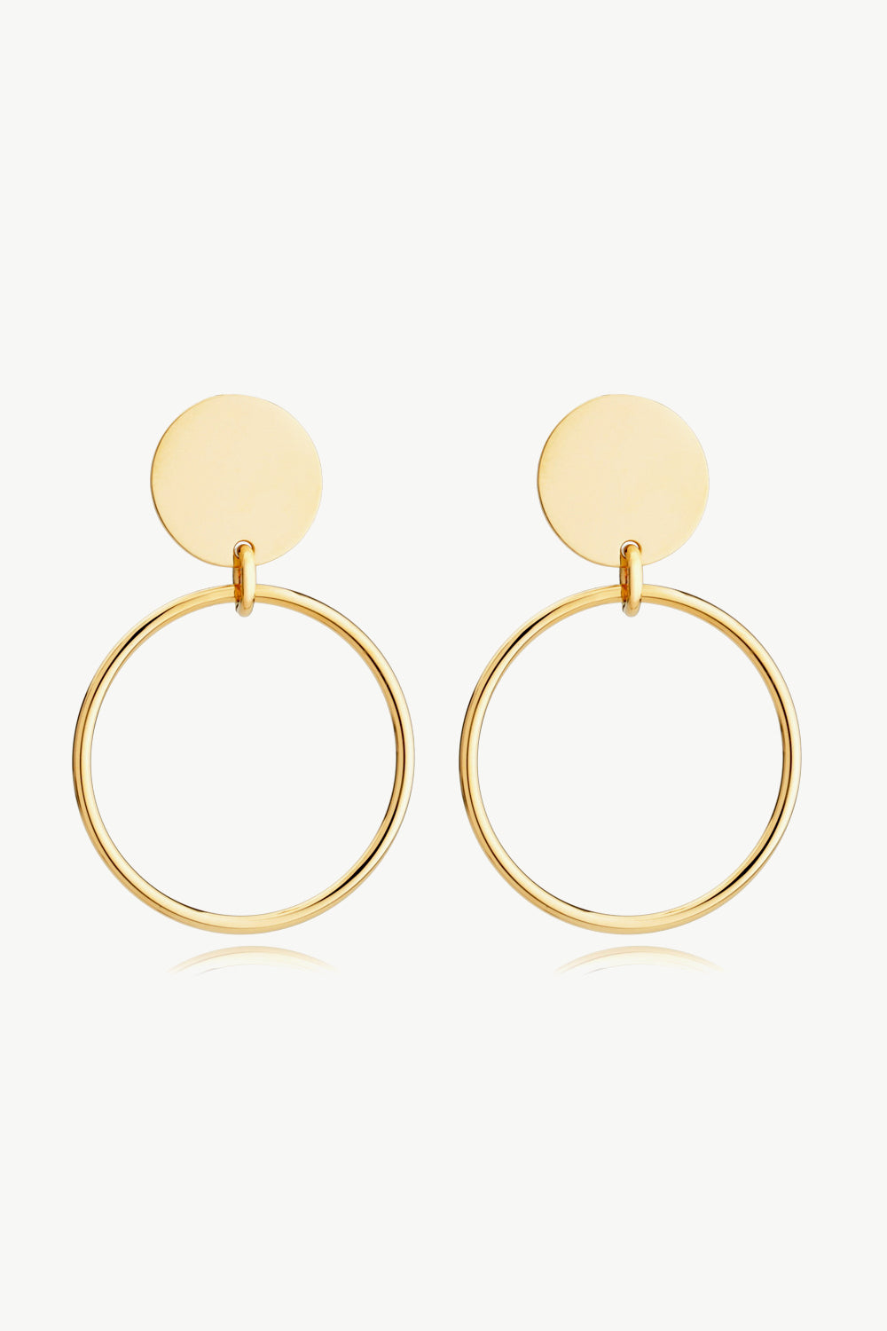 White Smoke Gold-Plated Stainless Steel Drop Earrings