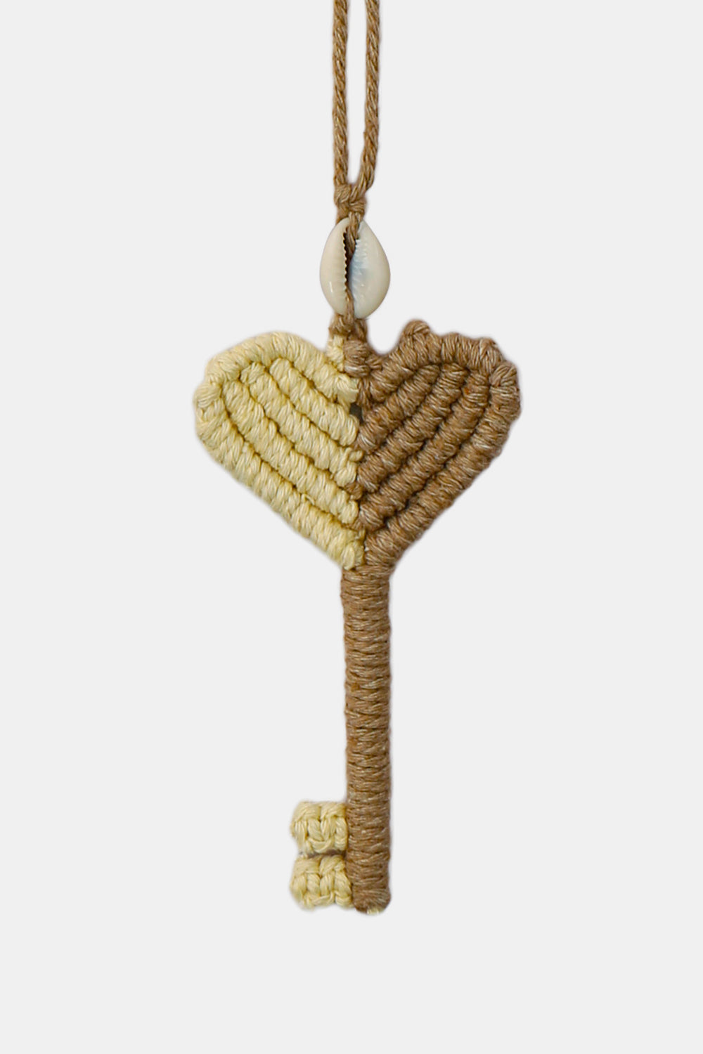 Cotton Cord Key Shape Pendant Necklace