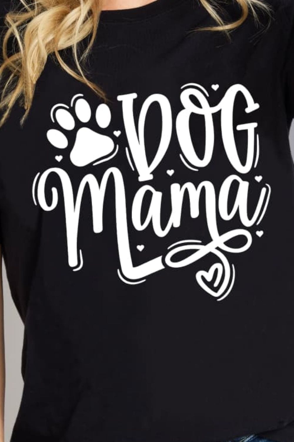 Black Simply Love Full Size DOG MAMA Graphic Cotton T-Shirt