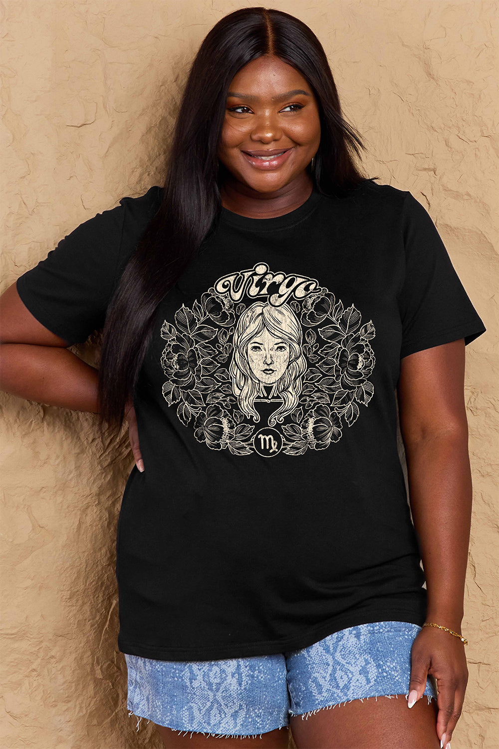Tan Simply Love Full Size VIRGO Graphic T-Shirt Sentient Beauty Fashions Apparel &amp; Accessories