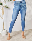 Light Gray BAYEAS Skinny Cropped Jeans Sentient Beauty Fashions Apparel & Accessories