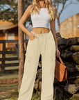 Rosy Brown Loose Fit Drawstring Jeans with Pocket Sentient Beauty Fashions Apparel & Accessories