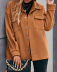 Sienna Pocketed Snap Down Dropped Shoulder Jacket Sentient Beauty Fashions Apparel & Accessories