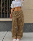 Dim Gray Drawstring Waist Pants with Pockets Sentient Beauty Fashions Apparel & Accessories