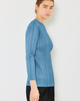 Dim Gray Marina West Swim Pleated Long Sleeve Boatneck Top Sentient Beauty Fashions Apparel & Accessories