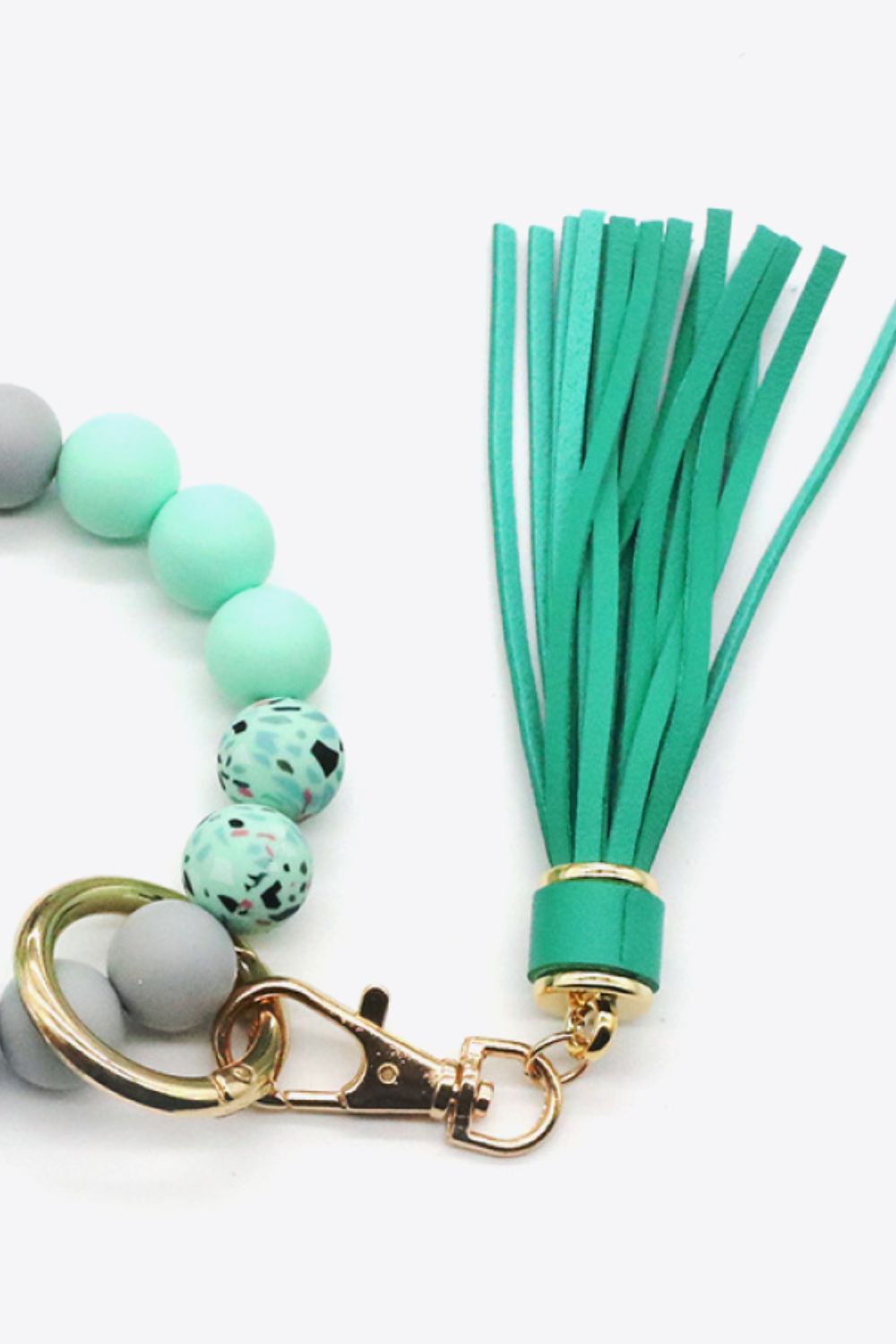 Medium Sea Green Assorted 2-Pack Multicolored Beaded Tassel Keychain Sentient Beauty Fashions Apparel &amp; Accessories