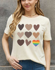 Dark Gray Simply Love Full Size Heart Graphic Cotton Tee Sentient Beauty Fashions Apparel & Accessories