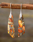 Dim Gray Gold-Plated Copper Dangle Earrings Sentient Beauty Fashions earrings