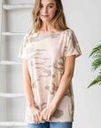 Light Gray Heimish Full Size Camouflage Tunic T-Shirt Sentient Beauty Fashions
