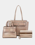 Beige Nicole Lee USA Regina 3-Piece Satchel Bag Set Sentient Beauty Fashions *Accessories