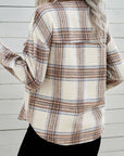 Gray Double Take Plaid Half-Zip Collared Curved Hem Sweatshirt Sentient Beauty Fashions Apparel & Accessories