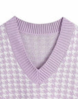 Thistle Houndstooth V-Neck Sweater Vet