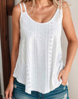 Light Gray Eyelet Scoop Neck Cami Sentient Beauty Fashions Apparel & Accessories