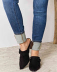 Dark Slate Gray East Lion Corp Pointed-Toe Braided Trim Mules Sentient Beauty Fashions Shoes