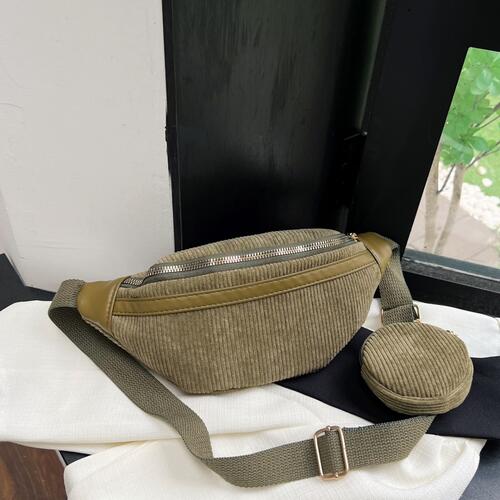 Gray Small Corduroy Sling Bag Sentient Beauty Fashions *Accessories